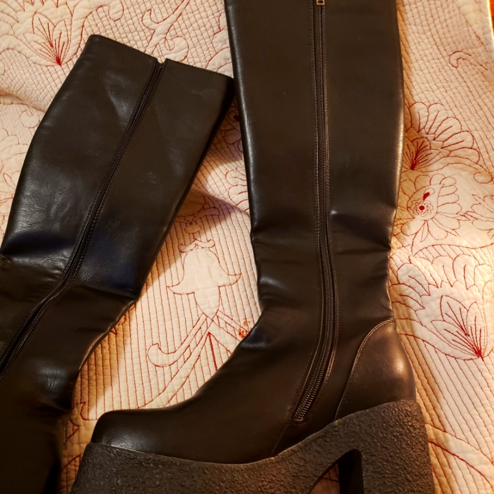 Platform knee boots for size 8